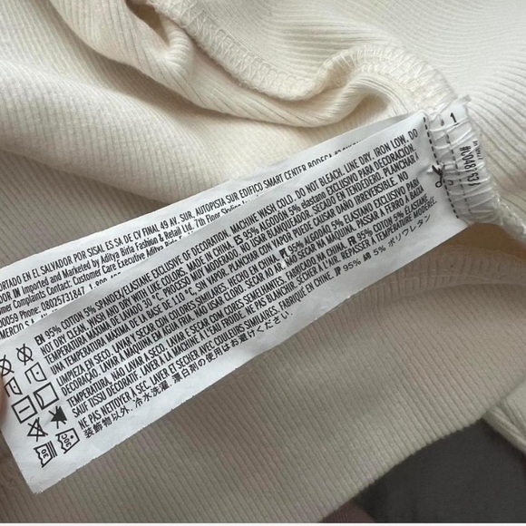 Forever 21 Cream Cropped Zip-Up Ribbed Hoodie - Picture 5 of 6